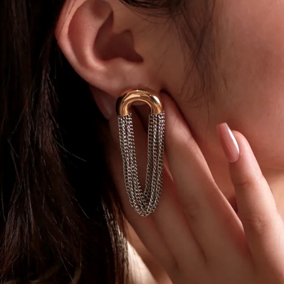 Gold and Silver Drop Earrings – Classic with a Twist - Picture 1 of 3